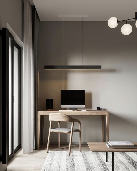 Neutral Study Room, Minimal Study Table Design, Small Working Desk, Japandi Study Table, Scandinavian Study Table, Japandi Desk Setup, Minimal Study Table, Minimal Study Room, Japandi Workspace