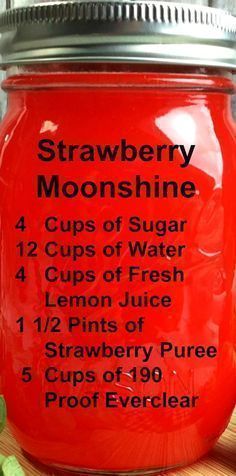 Strawberry MOONSHINE ~ A fun and delicious recipe! Here you will find all kinds of pins about Food and Drink. Here you will find all kinds of pins about Food and Drink. Here you will find all kinds of pins about Food and Drink. Here you will find all kinds of pins about Food and Drink. Here you will find all kinds of pins about Food and Drink. Here you will find all kinds of pins about Food and Drink. Strawberry Moonshine, Alcoholic Drinks Vodka, Moonshine Recipe, Diy Alcohol, Homemade Liquor, Strawberry Vodka, Liquor Recipes, Party Drinks Alcohol, Moonshine Recipes