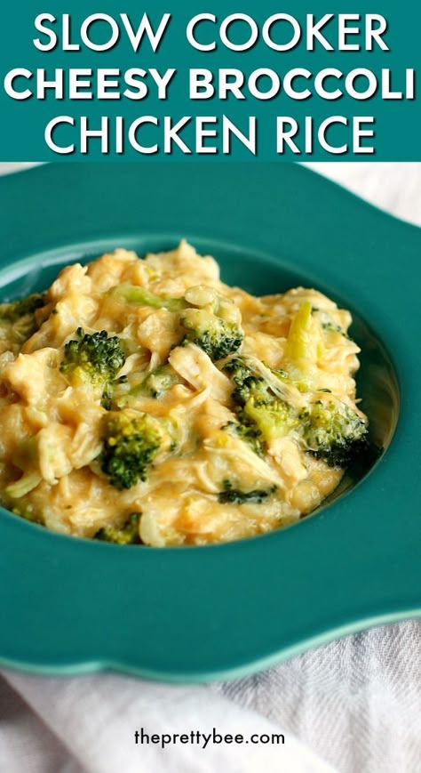 Broccoli Chicken Rice, Chicken Broccoli Crockpot, Crockpot Rice Recipes, Chicken And Rice Crockpot, Creamy Cheesy Chicken, Summer Crockpot, Beef Crockpot, Meals Crockpot, Chicken Broccoli Rice