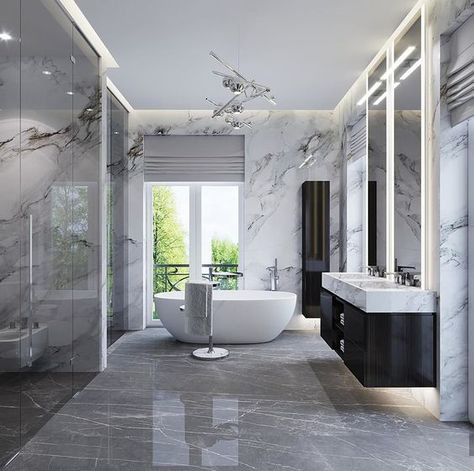 Bathroom Interior Design Luxury White, Bathrooms Luxury Modern, Master Bathrooms Luxury, Luxury Bathroom Master, Bathroom Design Plans, Bathroom Interior Design Luxury, Fancy Bathroom, Elegant Bathroom Design, Bathrooms Luxury