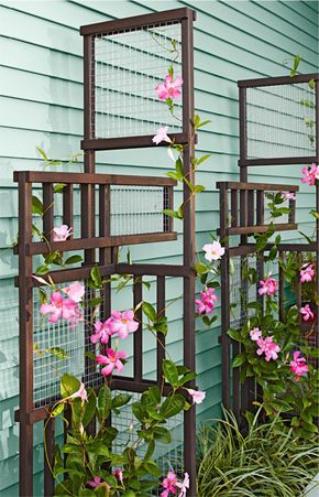 Build a trellis as an outdoor architectural element that becomes more beautiful when intertwined with climbing plants. -- Lowe's Creative Ideas Building A Trellis, Flower Trellis, Modern Trellis, Diy Garden Trellis, Trellis Ideas, Diy Trellis, Garden Vines, Spring Outdoor, Have Inspiration