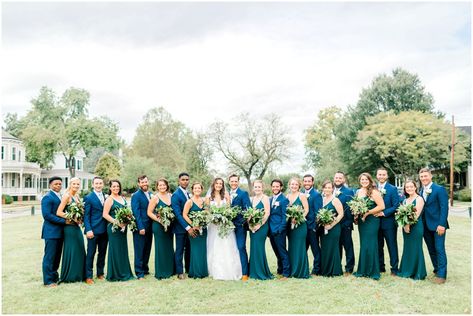 Arbor Haven Wedding | Fredericksburg, Virginia | Peter & Kateri - jontellvanessa.com Navy Blue And Pine Green Wedding, Emerald Green Wedding Bridal Party, Hunter Green And Blue Wedding, Navy Blue Emerald Green Wedding, Royal Blue And Green Wedding Theme, Sapphire And Emerald Wedding, Emerald Green Navy Blue And Gold Wedding, Navy Emerald Gold Wedding, Navy And Hunter Green Wedding