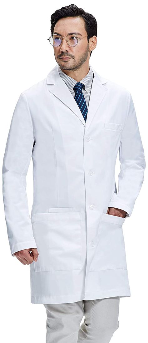 Dr. James Men's Lab Coat, Semi-Tailored Fit, Smartphone and Tablet Pockets, White, 38 Inch Length DR11-M: Amazon.in: Clothing & Accessories Laboratory Clothes, Lab Coats For Men, Laboratory Coat, Men's Lab Coat, Doctor Coat, Bad Video, Coat For Men, Lab Coats, Safety Clothing