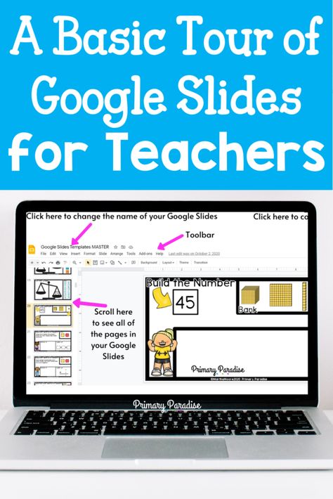 Google Slides Basic Tour for Teachers: Google Slides Made Easy - Google Slides For Teachers, Classroom Slides Template, Homeroom Activities, Teacher Google Slides, Google Slides Templates For Teachers, Teaching Bag, Google Suite, Google Weather, Welcome To Class