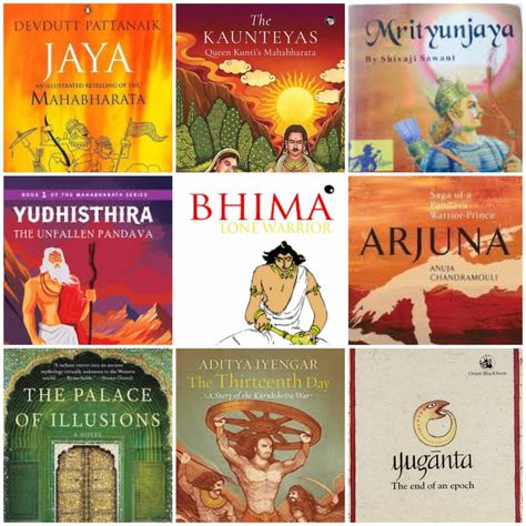 Books based on Mahabharat Ranging from an entire succint summary of the Mahabharata , to point of views from Kunti, Karna, Draupadi, Yudhistra and other Pandavas, these books are a must read for anyone interested in Indian Mythology. Indian Classic Books, Books On Indian Mythology, Marathi Story Books, Hindu Books Hinduism, Indian Mythology Books To Read, Indian Mythology Aesthetic, Mahabharat Book, Draupadi Aesthetic, Indian Books To Read