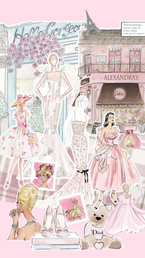 #fashion #girly #feminine #style #highfashion #paris #classy #elegant #pink #barbie #illustration #designer Sophisticated Woman Aesthetic, Elegant Background Classy, Pink Fashion Wallpaper, Paty Aesthetic, Shuffles Ideas, Barbie Illustration, Girly Graphics, Pink Glamour, Fashion Illustration Collage