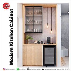 Kitchen » Kitchen Set • Custom Industrial & Interior Small Bar Set Up, Bar Designs For Home, Small Bar Ideas, Bar Ideas For Home, Bar In Kitchen, Cafe Bar Design, Apartment Bar, Home Bar Ideas, Crockery Cabinet