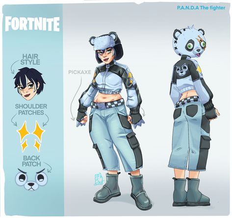 Fortnite Skin Concept: P.A.N.D.A the fighter ,  on ArtStation at https://www.artstation.com/artwork/x3AW9W Fortnite Skin Concept, The Fighter, A Concept, Team Leader, The Skin, Fortnite, A Team, Skin, Quick Saves