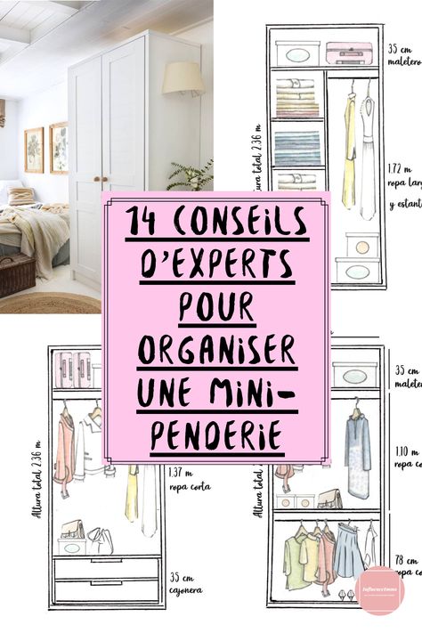 14 Conseils D'Experts Pour Organiser Une Mini-Penderie On peut dire qu'une mini -armoire est une armoire qui mesure entre 1 et 1,5 m de large et une hauteur conventionnelle de 2 à 2,40 m . Dans cet article, nous souhaitions avoir des conseils d'experts pour organiser votre intérieur avec des mesures et des options de distribution qui tirent parti de l'espace. De cette façon, vous pouvez décider en fonction de la quantité et du type de vêtements que vous devez stocker. Dressing Organisation, Idee Dressing, Small Wardrobe Organisation, Mini Dressing, Armoire Dressing, Wardrobe Organisation, Small Wardrobe, Armoire, How To Plan