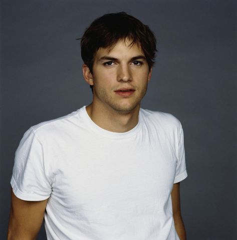 Brad. Young Ashton Kutcher, Aston Kutcher, Two And Half Men, Dude Where's My Car, Young Celebrities, Ashton Kutcher, Half Man, Y2k Men, White Crew Neck