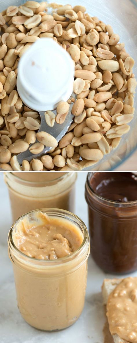 This peanut butter recipe is so simple to make — all you need is a food processor and 15 minutes. Plus, you can get creative. We make our basic peanut butter crunchy. Sometimes though, we add almonds. And when we’re feeling bold, we make chocolate peanut butter. (It is seriously good). Peanut Butter Recipe, Processor Recipes, Best Peanut Butter, Homemade Peanut Butter, Makanan Diet, Chocolate Nuts, Peanut Butter Recipes, Meal Recipes, Butter Recipe