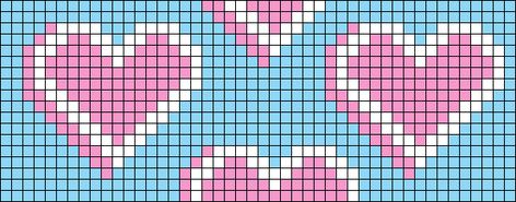 Alpha pattern #30991 | BraceletBook Heart Pixel Pattern, Heart Alpha Pattern Crochet, Alpha Patterns Heart, Pink Alpha Pattern, Kawaii Alpha Pattern, Simple Grid Pattern, Aesthetic Alpha Patterns, Crochet Grid, Crochet Feather