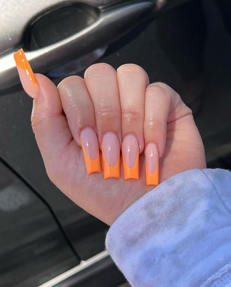 Los Angeles/ Torrance CA on Instagram: “Who’s ready for summer ? 🫠 #nails #nailinspo #nailart #nailsofinstagram #nailsdesign #nailtech #nailporn #losangelesnails #torrancenails…” Tapered Square Nails, French Tip Nail Designs, French Tip Acrylic Nails, Simple Acrylic Nails, Nails Square, Short Square Acrylic Nails, Long Acrylic Nails Coffin, Unique Acrylic Nails, Tip Nails