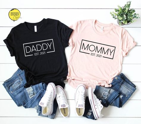 Hey, I found this really awesome Etsy listing at https://www.etsy.com/listing/791046769/dady-mommy-est2021-shirt-daddy-shirt Your Mom Shirt, Mom And Dad Shirts, Pregnancy Reveal Shirt, New Mom Shirt, Papa Shirts, Mrs Shirt, Honeymoon Shirts, Dad Shirts, Mommy Shirts