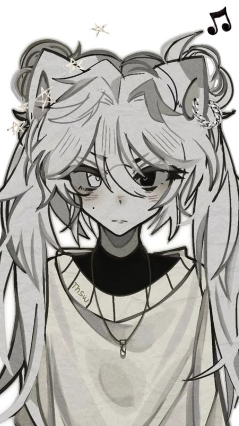 Cat Ocs Human, Gacha White Hair, Gray Cat Drawing, Cat Girl Oc, Cat Oc Human, White Hair Pfp, Cat Reference Poses, 얼굴 드로잉, Really Cool Drawings