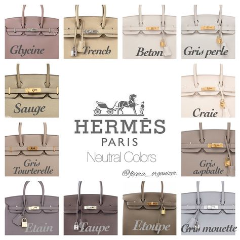 Finally, I've got the time to make a collage with all actual neutral colors of hermes! I hope it will be useful and actual🙂 ⠀ I have… Hermes Kelly Colors, Hermes Color Chart, Hermes Birkin Colours, Hermes Colors, Hermes Wishlist, Hermes Collection, Colorful Handbags, Perfect Handbag, Hermes Paris