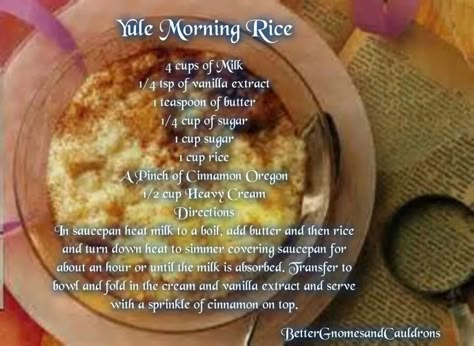 Yule morning rice Pagan Yule Recipes, Celtic Yule Recipes, Pagan Recipes Food, Yule Recipes Pagan, Sabbat Recipes, Magickal Recipes, Yule Food, Pagan Recipes, Yule Party