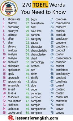 Preparing for TOEFL? Whether you're a test prep teacher or are taking the proficiency test yourself, keep this list of 270 #TOEFL words close! Toefl Vocabulary, Teaching English Grammar, English Language Learning Grammar, Essay Writing Skills, English Vocab, English Verbs, Learn English Grammar, Interesting English Words, Good Vocabulary Words