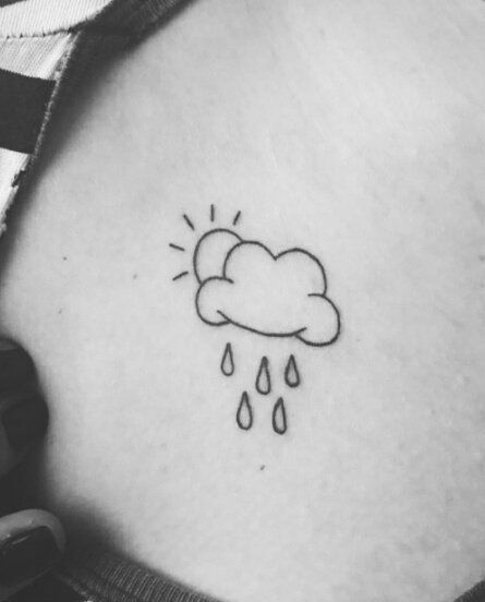 Cloud Rain Tattoo, Rain Tattoos, Cloud Tattoos, Rain Tattoo, Cloud Rain, Minimal Tattoo Design, Cloud Tattoo, My Tattoos, Minimal Tattoo