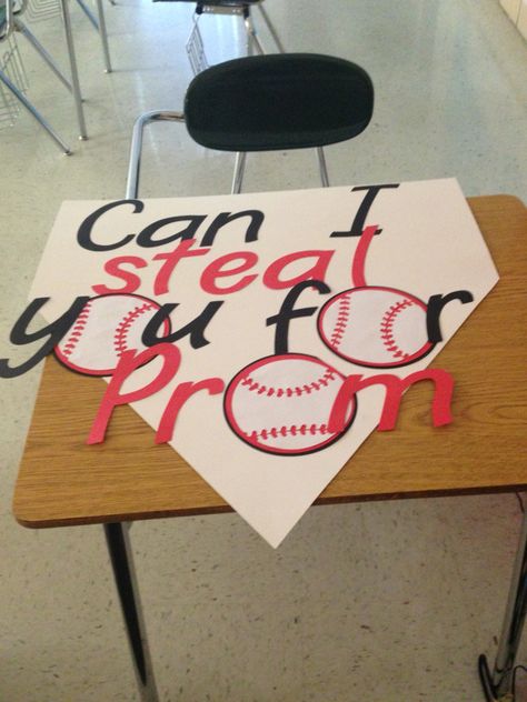 #baseball #promposal Softball Promposal, Baseball Promposal, Creative Prom Proposal Ideas, Prom Invites, Cute Promposals, Country Prom, School Dance Ideas, Funny Prom, Prom Posters