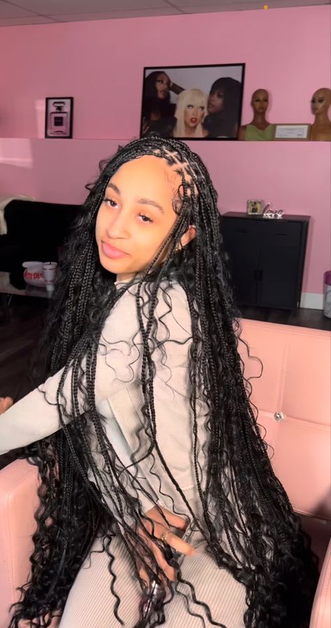 Curly Hairstyles For Girls, Haircut Design, Hair Styles Ideas, Travel 2024, Feed In Braids Hairstyles, Simple Hairstyles, Hairstyles For Girls, Cute Braided Hairstyles, Box Braids Hairstyles For Black Women