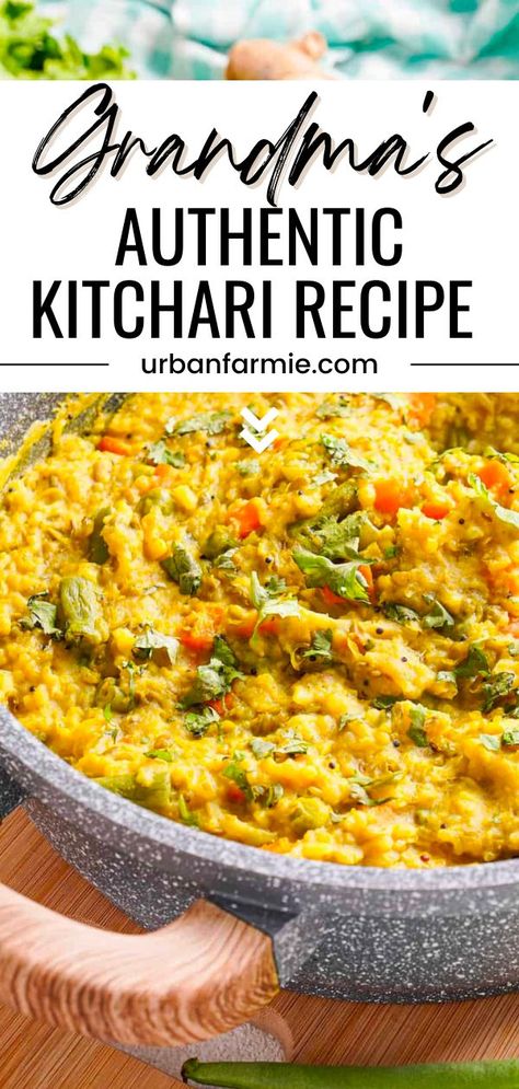 Enjoy the nutritious and delicious benefits of this classic Indian Ayurvedic dish, kitchari or kitcharee! This traditional recipe has been passed down through generations and is vegan, gluten-free and packed with nutrients. In just one pot, you can prepare this savory meal that is perfect for those looking to eat clean. Aryuvedic Recipes, Kitchari Recipe, Ayurveda Recipes, Indian Dinner, Ayurvedic Recipes, Curry Recipes Indian, Vegetarian Dinners, Indian Food Recipes Vegetarian, Indian Cooking