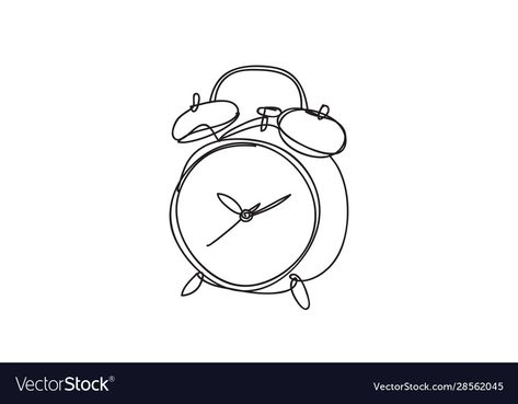 Alarm Clock Drawing, Clock Drawing, Clock Drawings, Drawing Style, Design Vector, Fashion Drawing, Style Design, Alarm Clock, Line Drawing