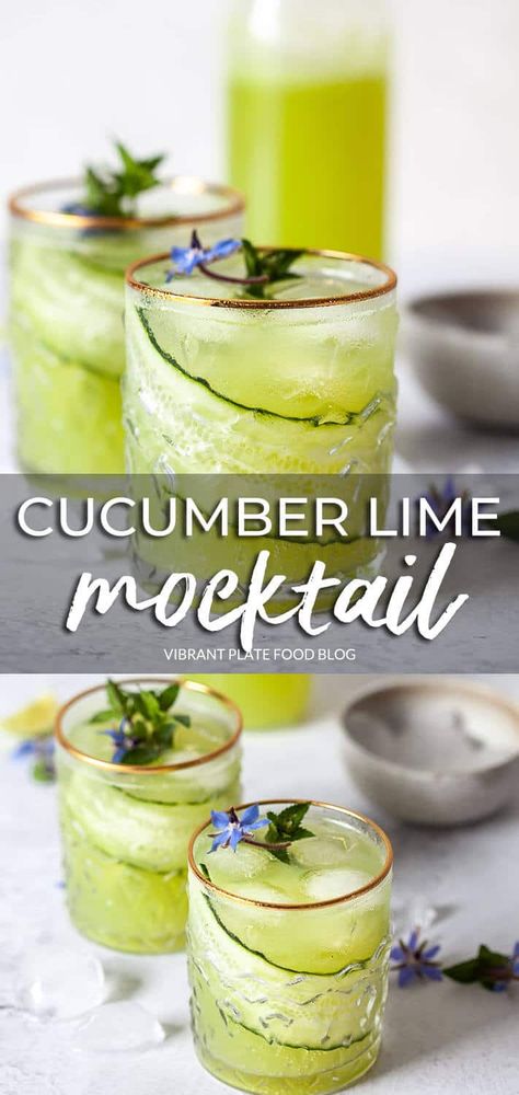 Summer Mocktail, Cucumber Drink, Mocktail Drinks, Alcohol Free Drinks, Drink Recipes Nonalcoholic, Non Alcoholic Cocktails, Alcoholic Cocktails, Mocktail Recipe, Mineral Water