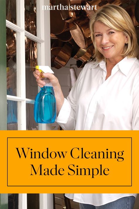 Window Cleaning Made Simple | Washing windows doesn't have to feel intimidating. With the right tools and these tried-and-tested tips, the process is quick and easy. Here's how to get them clean in just a few easy steps. #cleaning #cleaningtips #windowcleaning #marthastewart Wash Windows, Window Cleaning Solution, How To Clean Windows, Best Way To Clean Windows, Window Cleaning Hacks, Window Washing, Window Cleaning, Washing Windows With Vinegar, Best Way To Wash Windows