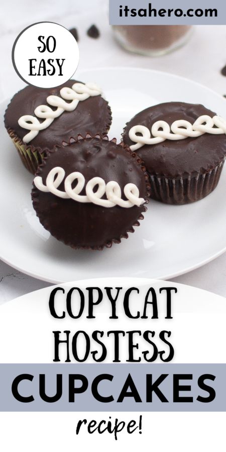 Copycat Hostess Cupcakes Recipe Copycat Hostess Recipes, Hostess Copycat Recipes, Copycat Restaurant Recipes Desserts, Copycat Desserts, Copycat Hostess Donettes, Copycat Hostess Cupcakes, Hostess Cupcake Recipe, Hostess Cupcake Cake Recipe, Homemade Hostess Cupcakes