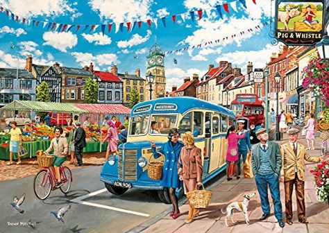 Gibsons The Country Bus Jigsaw Puzzle (4 x 500-Piece) Blue Bus, Free Online Jigsaw Puzzles, Mosaic Pictures, Online Puzzles, Jigsaws, 500 Piece Jigsaw Puzzles, Free Camping, Puzzle Art, Diamond Mosaic