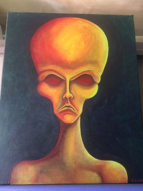 Alien Painting, Simple Canvas Paintings, Acrylic Canvas, Canvas Paintings, Life Art, Aliens, Acrylic Painting, Canvas Painting, Arts And Crafts