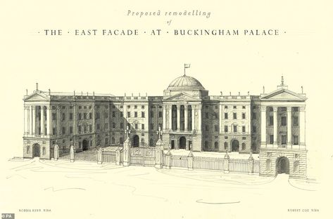 Buckingham Palace Drawing, Palace Drawing, Adam Architecture, Country Life Magazine, Crown Estate, Rising Sea Levels, London Residence, London Queen, New Palace