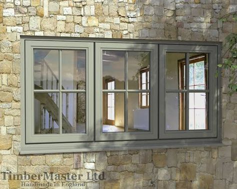 Exterior Window Frame, Georgian Windows, Barn Conversions, Cottage Windows, Grey Windows, Exterior Window, Green Windows, Bungalow Renovation, Glass Barn Doors