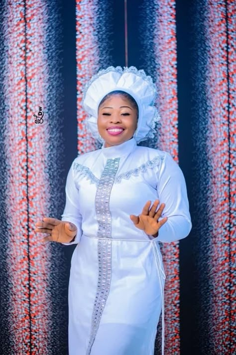 Senator Gown Styles For Ladies, Aso Adura Garment Styles, Senator Short Gowns For Ladies, White Garment Church Style, White Material Gown Styles For Ladies, White Garment Church Style For C&s, African Clergy Robes, Womens Clergy Robes, Ankara Top And Skirt