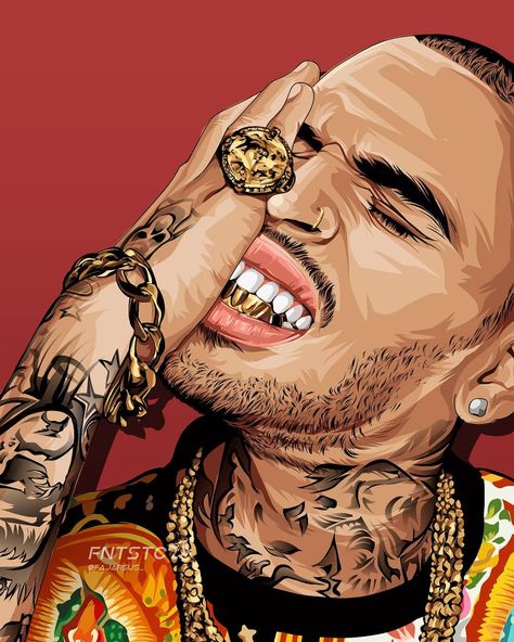 Chris Brown Painting, Chris Brown Wallpaper Aesthetic, Chris Brown Drawing, Chris Brown Aesthetic, Chris Brown Art, Chris Brown Wallpaper, Hip Hop Artwork, Breezy Chris Brown, Fashion Design Template