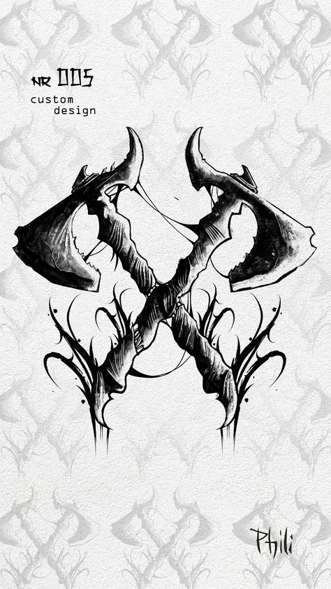 Two Axes Tattoo, Viking Valhalla Tattoo, Scottish Warrior Tattoo, Viking Axes Design Tattoo, Blackwork Tattoo Design, Valhalla Tattoo, Meaningful Tattoos For Men, Vikings Tattoo, Matching Best Friend Tattoos