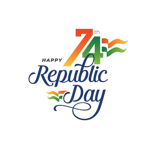 74th happy indian republic day celebrati... | Premium Vector #Freepik #vector #indian-republic-day #india-republic-day #happy-republic-day #26th-january Indian Republic Day, Text Typography, Indian Independence Day, Happy Janmashtami, Celebration Background, Dulhan Mehndi Designs, Republic Day, Indian Festivals, Typographic Design