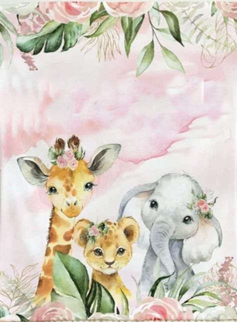 Baby Shower Jungle Theme Girl, Girl Jungle Baby Shower Theme, Welcome Two The Jungle Party Girl, Pink Safari Nursery Wallpaper, Safari Baby Shower Girl, 10th Birthday Shirt, Festa Safari Baby, Pink Safari Birthday Party Invitations, Safari Baby Animals