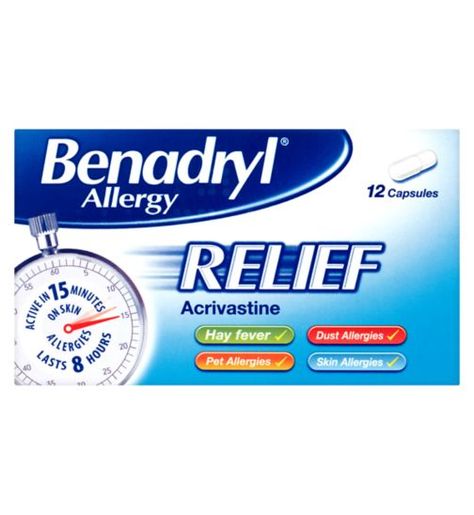 Benadryl Allergy Relief - 12 Capsules Hayfever Symptoms, Stop Sneezing, Hay Fever Symptoms, Dust Allergies, Itchy Skin Rash, Dust Mite Allergy, Dust Allergy, Pharmacy Medicine, Hay Fever