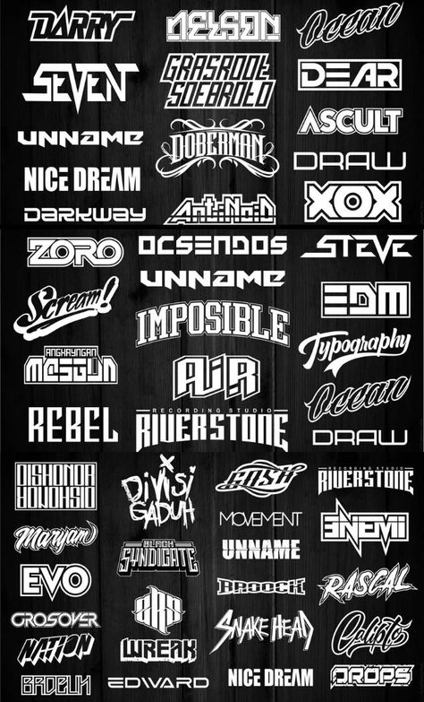 Hello there, I am a logo maker, in this case is DJ, MUSIC, BAND, CLOTHING, NAME .. Do you need the logo that I mentioned above? immediately contact me and entrust your logo ,, Why? because all the text that I make is a font that I made myself, so don't worry about your logo like the others :) and of course with LOW PRICES ... Dj Name Logo, Dj Monogram, Dj Logos, Fonts For Logo, Nick Name, Unique Typography, Dj Logo, Trendy Logos, Font Typography