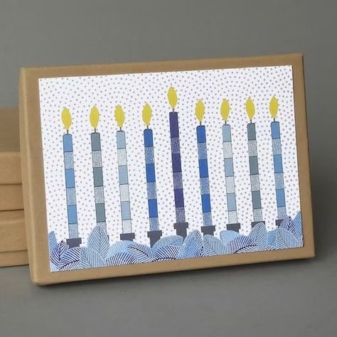 Hannukah card - Etsy Hanukkah Cards Handmade, Jewish Holiday Cards, Cricut Birthday Cards, Cricut Birthday, Teaching Drawing, Homemade Greeting Cards, Hanukkah Decorations, Hanukkah Cards, Plastic Free Packaging