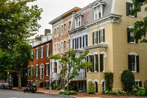 13 Things to Do in Book Hill | Georgetown DC - Explore Georgetown in Washington, DC Georgetown Dc, Georgetown Washington Dc, Washington Dc Travel, Heirloom Dresses, Hill Park, Row House, Ice Cream Shop, Antique Stores, Historic Homes