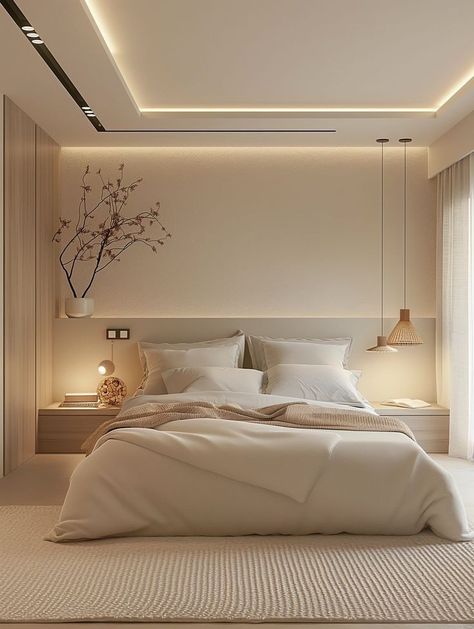 Luxury Ceiling Design, Ceiling Design Bedroom, Interior Modern, Room Inspiration Bedroom, Home Room Design, Apartment Interior, Minimalist Bedroom, Apartment Design, Luxurious Bedrooms