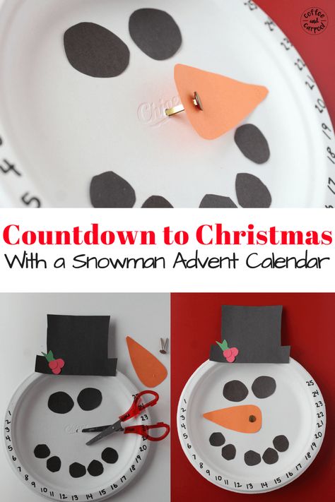 Countdown to Christmas with this Christmas craft snowman advent calendar. Ten days till Christmas Diy Christmas Countdown For Kids, Christmas Countdown For Kids, Diy Christmas Countdown, Christmas Countdown Crafts, Countdown For Kids, Christmas Crafts Snowman, Christmas Countdown Diy, Christmas Crafts For Toddlers, Advent Calendars For Kids