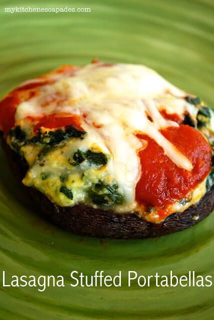 Lasagna Stuffed Portabella Mushrooms Stuff Mushrooms, Portobello Recipes, Portabella Mushrooms Recipes, Stuffed Portabella, Mushrooms Recipes, Spinach Parmesan, Portabella Mushroom, Ricotta Spinach, Portabella Mushrooms