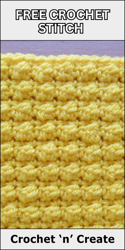 Free crochet instructions - Even Berry Stitch Tutorial on crochet 'n' create. Free fast, quick-easy-beginner-friendly pattern! Different Crochet Stitches Easy Patterns, Beginner Crochet Projects Step By Step, Basic Crochet Stitches For Beginners, Bean Stitch Crochet, Berry Stitch, Bubble Type, Beanie Hat Crochet Pattern, Crochet Stitch Tutorial, Different Crochet Stitches