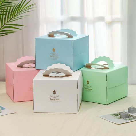 Diy Cake Boxes Packaging, Cake Box Design Packaging Ideas, Cake Box Packaging Design, Creative Cake Boxes Packaging Ideas, Cake Packaging Design Box Templates, Cute Cake Box Packaging, Cake Box Design, Small Cake Boxes, Cake Boxes Packaging