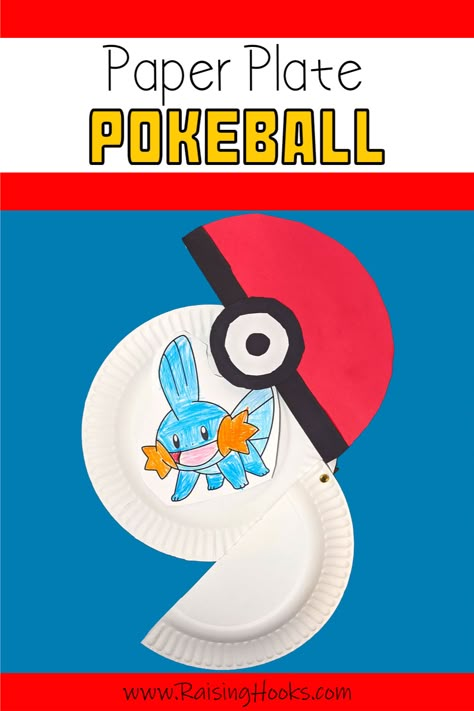 Here's a super cute Pokemon craft for all you Pokemon lovers! After a trip to Build-A-Bear ended in Pokemon stuffed animals, it has been all about pokemon over here. My son loved creating a Pokeball to capture his favorite Pokemon. #raisinghooks #craftsforkids #kidscrafts #kidsactivities #activitiesforkids #pokemon #pokeball #craft Diy Pokemon Games, Pokemon Preschool Activities, Pokemon Stem Activities, Pokemon Arts And Crafts, Pokemon Crafts Diy, Pokemon Fathers Day, Pokeball Craft, Pokemon Science, Pokemon Activities For Kids