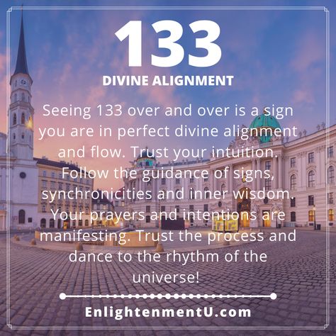 Seeing 133 over and over is a sign you are in perfect divine alignment and flow. Trust your intuition. Follow the guidance of signs, synchronicities and inner wisdom. Your prayers and intentions are manifesting. Trust the process and dance to the rhythm of the universe! 133 Angel Number Meaning, 133 Angel Number, Random Messages, Cosmic Magic, Signs From Heaven, Angel Number Meaning, Angel Number Meanings, Angel Guidance, Your Guardian Angel